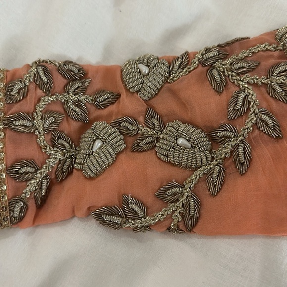 CUSTOM INDIAN PEACH LEHENGA SET - Picture 4 of 14